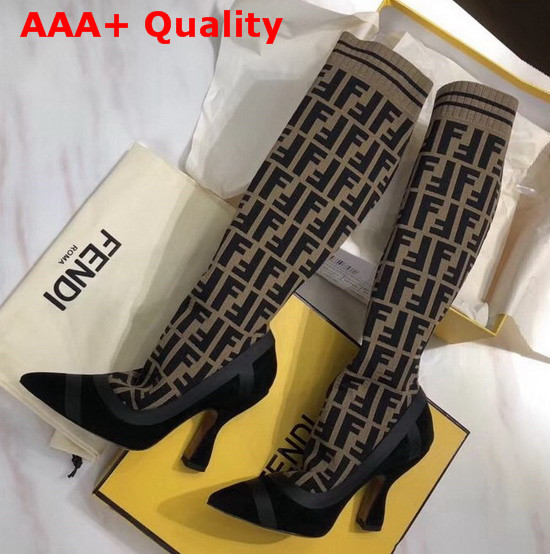 Fendi Black Technical Mesh Boots Replica