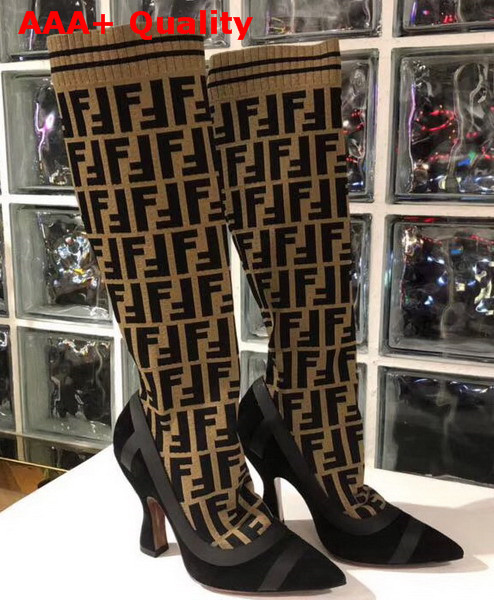 Fendi Black Technical Mesh Boots Replica