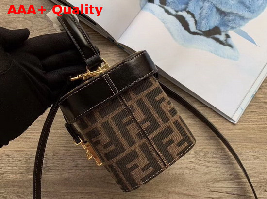 Fendi Box Shoulder Bag Glazed Fabric with FF Motif Replica