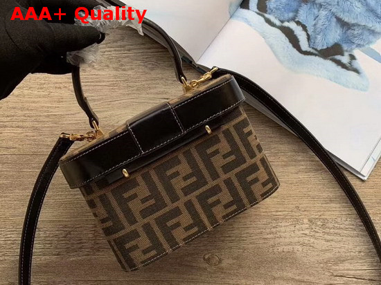 Fendi Box Shoulder Bag Glazed Fabric with FF Motif Replica