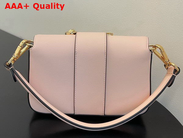 Fendi Brooch Mini Baguette Fendace Pink Leather Bag Replica