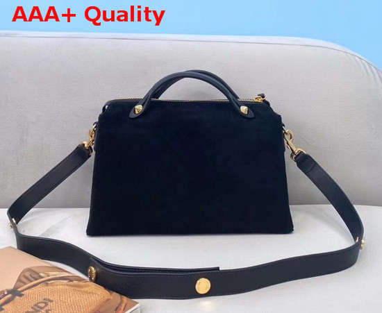 Fendi By The Way Medium Black Suede Leather Boston Bag Replica