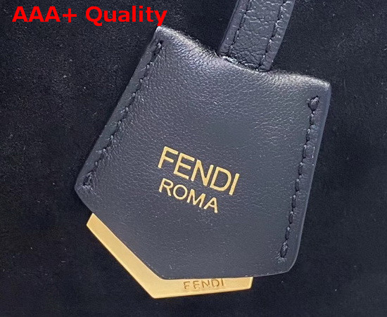 Fendi By The Way Medium Black Suede Leather Boston Bag Replica