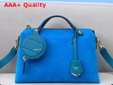 Fendi By The Way Medium Blue Suede Leather Boston Bag Replica