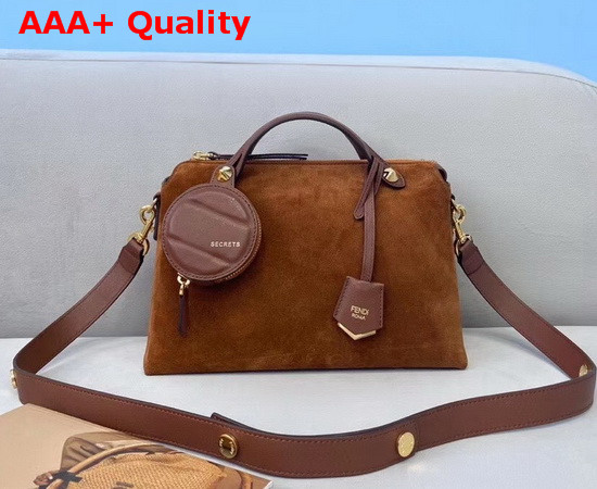 Fendi By The Way Medium Brown Suede Leather Boston Bag Replica