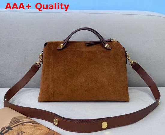 Fendi By The Way Medium Brown Suede Leather Boston Bag Replica