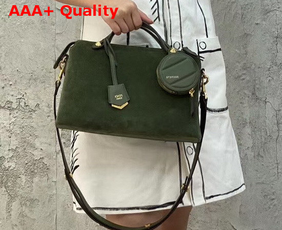 Fendi By The Way Medium Green Suede Leather Boston Bag Replica