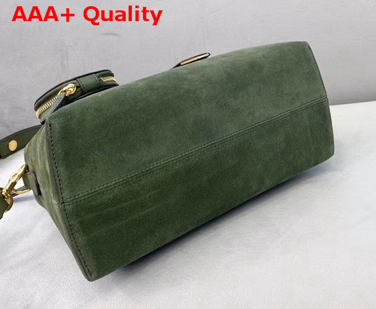 Fendi By The Way Medium Green Suede Leather Boston Bag Replica