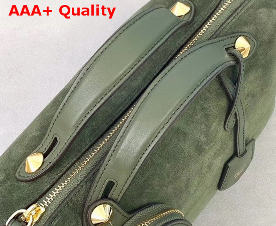 Fendi By The Way Medium Green Suede Leather Boston Bag Replica