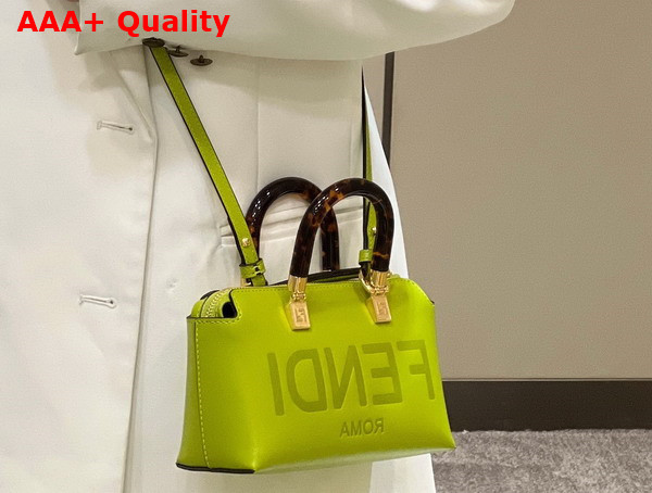 Fendi By The Way Mini Acid Green Leather Small Boston Bag Replica