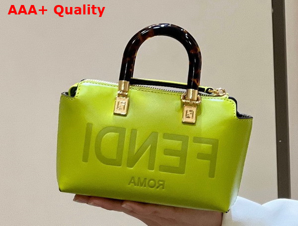 Fendi By The Way Mini Acid Green Leather Small Boston Bag Replica