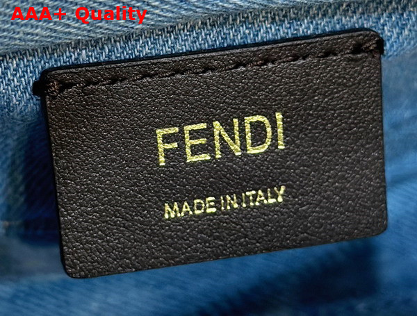 Fendi By The Way Mini Light Blue Denim Small Boston Bag Replica