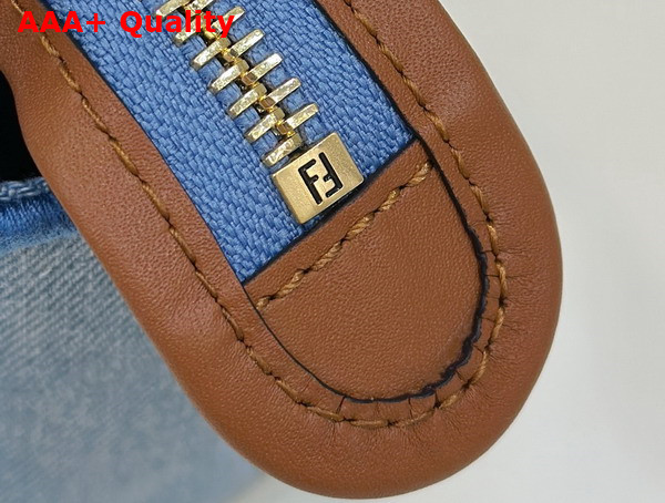 Fendi By The Way Mini Light Blue Denim Small Boston Bag Replica