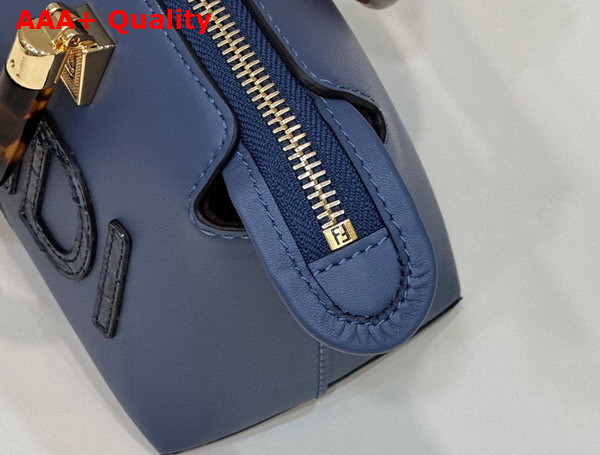 Fendi By The Way Mini Small Blue Leather and Elaphe Boston Bag Replica