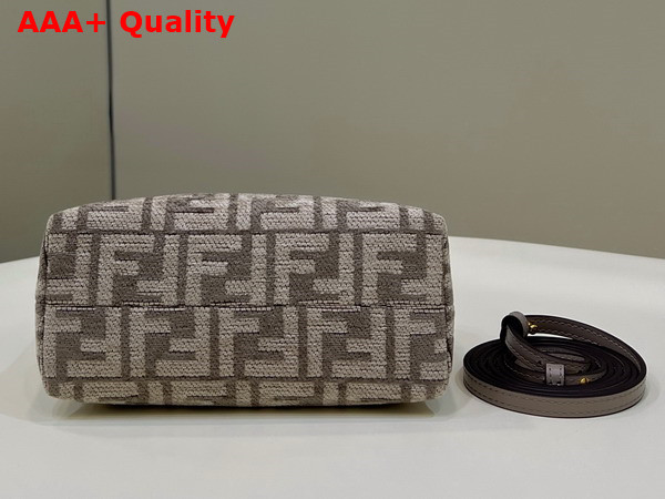 Fendi By The Way Mini Small Boston Bag in Dove Gray Tapestry Fabric Replica