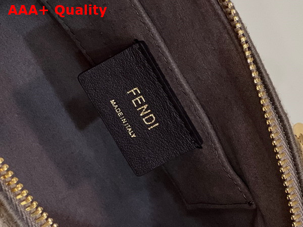 Fendi By The Way Mini Small Boston Bag in Dove Gray Tapestry Fabric Replica