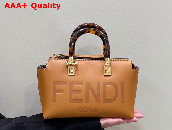 Fendi By The Way Mini Small Brown Leather Boston Bag Replica