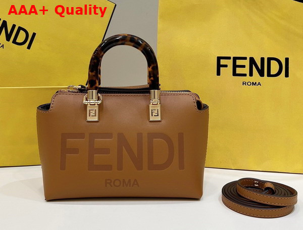 Fendi By The Way Mini Small Brown Leather Boston Bag Replica