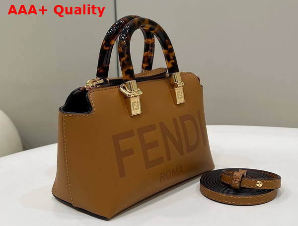 Fendi By The Way Mini Small Brown Leather Boston Bag Replica