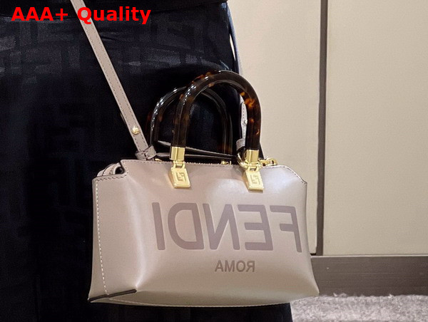 Fendi By the Way Mini Dove Gray Leather Small Boston Bag Replica