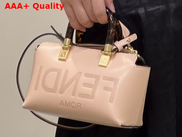 Fendi By the Way Mini Light Pink Leather Small Boston Bag Replica