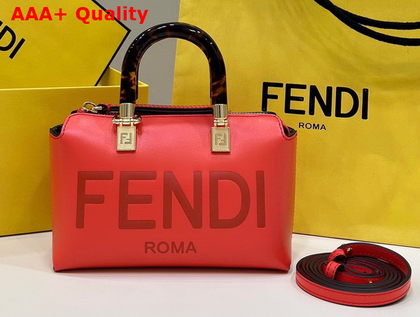 Fendi By the Way Mini Red Leather Small Boston Bag Replica