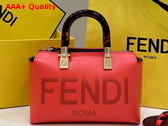 Fendi By the Way Mini Red Leather Small Boston Bag Replica