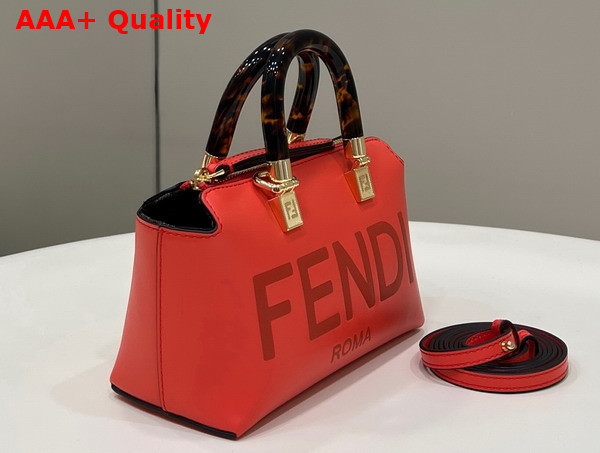 Fendi By the Way Mini Red Leather Small Boston Bag Replica