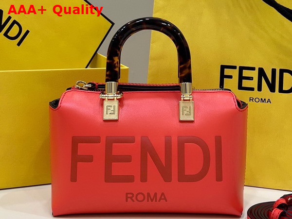 Fendi By the Way Mini Red Leather Small Boston Bag Replica