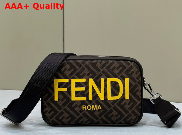 Fendi Camera Case Brown FF Fabric Bag Replica