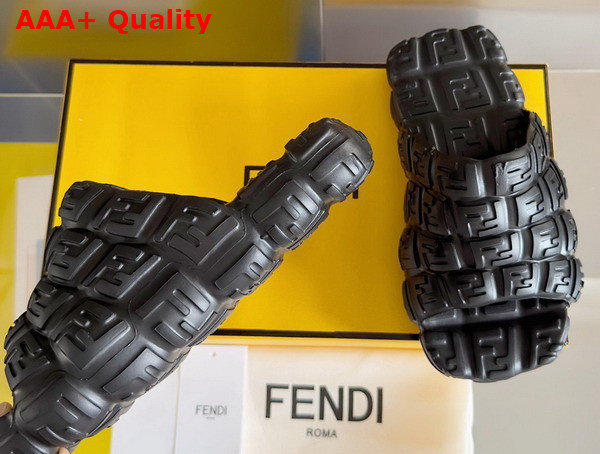 Fendi Cloud Slides Black Rubber Slides Replica