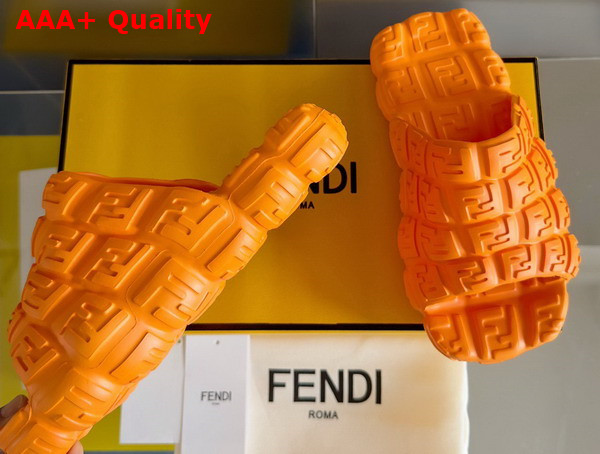 Fendi Cloud Slides Orange Rubber Slides Replica