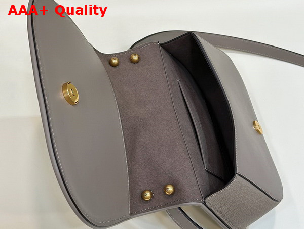 Fendi Cmon Medium Dove Grey Smooth Leather and Full Grain Leather Bag Replica