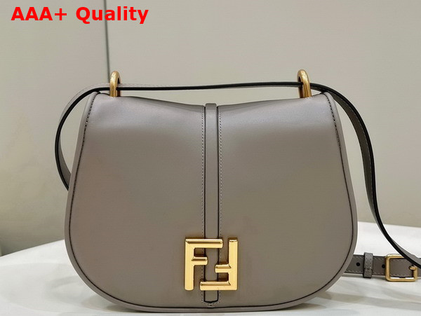 Fendi Cmon Medium Dove Grey Smooth Leather and Full Grain Leather Bag Replica