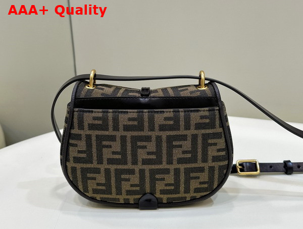 Fendi Cmon Small Brown FF Jacquard Fabric and Leather Bag Replica