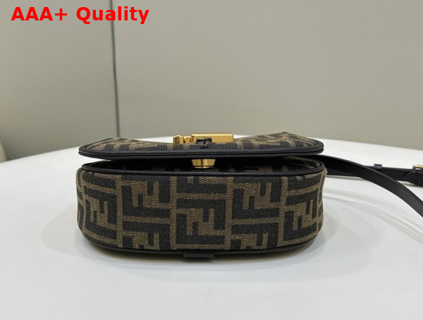 Fendi Cmon Small Brown FF Jacquard Fabric and Leather Bag Replica