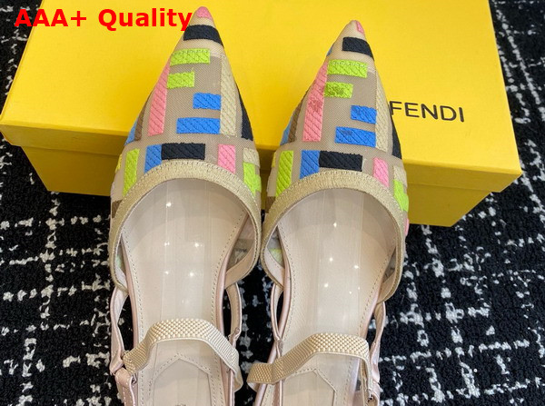 Fendi Colibri Lite Multicolor Mesh Flat Slingbacks Replica