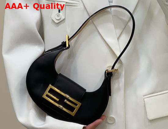 Fendi Cookie Black Leather Mini Bag Replica