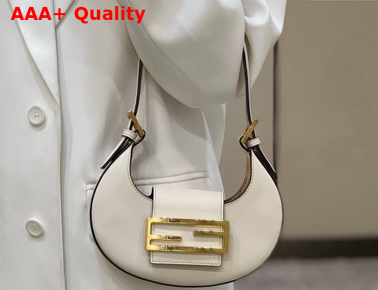 Fendi Cookie White Leather Mini Bag Replica