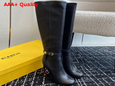 Fendi Delfina High Heeled Boots in Black Leather Replica