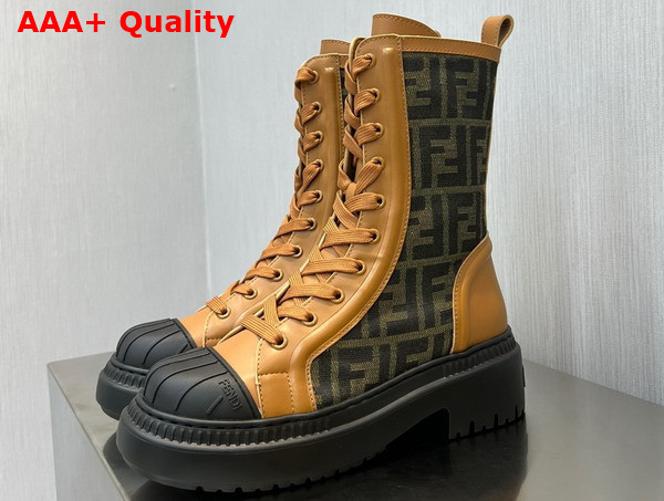 Fendi Domino Beige Leather Biker Boots Replica