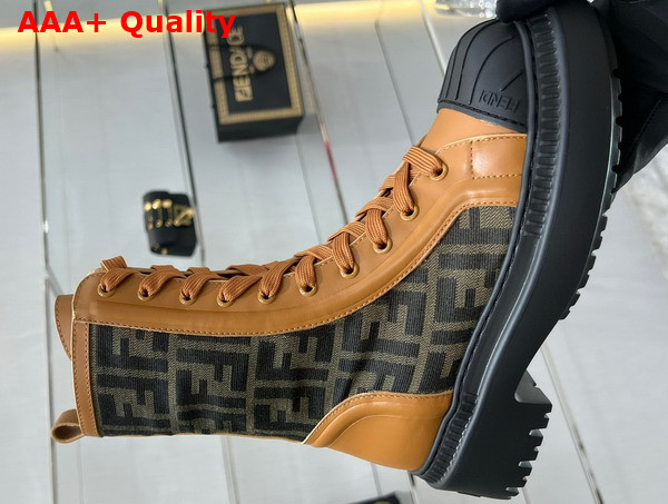 Fendi Domino Beige Leather Biker Boots Replica