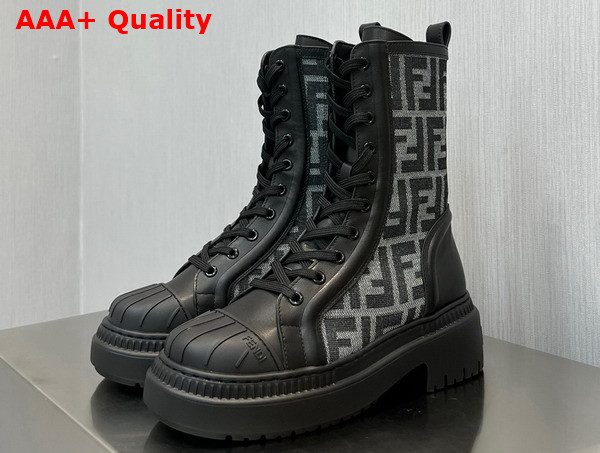 Fendi Domino Black Leather Biker Boots Replica