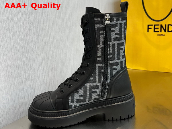 Fendi Domino Black Leather Biker Boots Replica