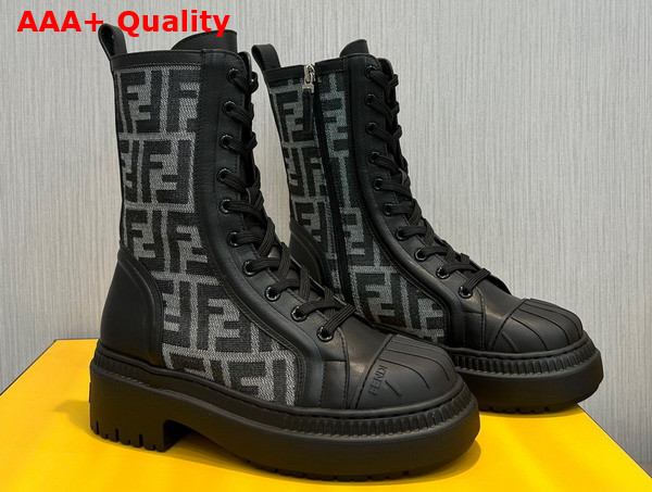 Fendi Domino Black Leather Biker Boots Replica