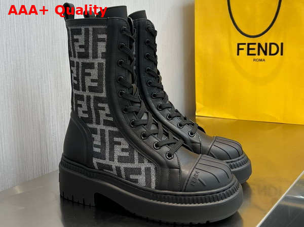 Fendi Domino Black Leather Biker Boots Replica