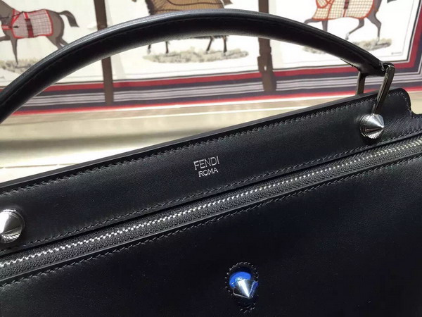 Fendi Dotcom Black Leather Handbag and Blue Clutch Bag for Sale