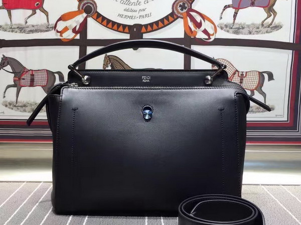 Fendi Dotcom Black Leather Handbag and Blue Clutch Bag for Sale