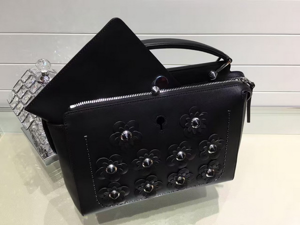 Fendi Dotcom Black Leather Handbag and Clutch Bag for Sale