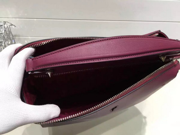 Fendi Dotcom Bordeaux Leather Handbag and White Clutch Bag for Sale